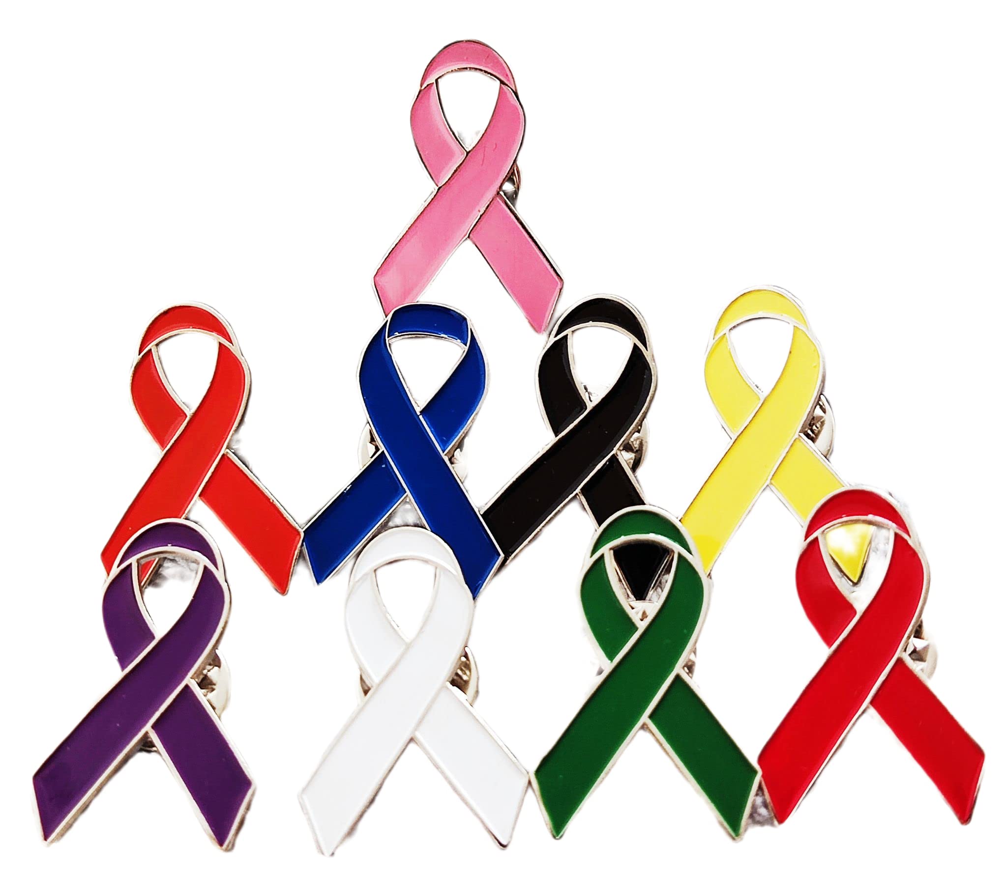 Cancer Awareness Ribbon Pin Badge, Funeral/Mental Health/Hiv aids/Breast Cancer Pin Badge (set)