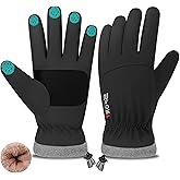 FZ FANTASTIC ZONE Winter Waterproof Ski Snow Gloves for Men Women,Warm Touchscreen Gloves for Cold Weather Driving Run Gift