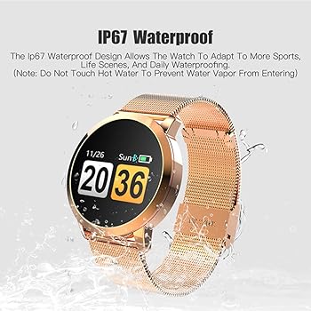 Smart Watch Q8 Plus Pantalla a Color Rosa OLED Smartwatch Mujeres ...