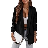 PRETTYGARDEN Womens Casual Blazer Spring Fall Fashion Long Sleeve Open Front Work Office Suit Jackets