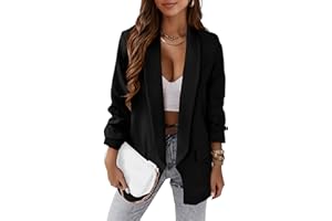 PRETTYGARDEN Womens Casual Blazer 2025 Spring Fall Fashion Long Sleeve Open Front Work Office Suit Jackets