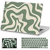 AKIT Compatible with MacBook Pro 14 inch Case 2026 2025-2021 M5 M4 M3 M2 M1 A3434 A3112 A3185 A3401 A2918 A2992 A2779 A2442, Unique Hard Shell Laptop Case+Screen Protector+Keyboard Cover, Green Wave