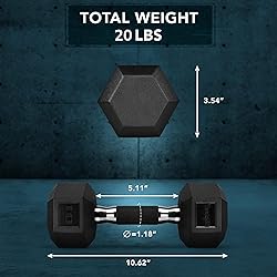 Dumbbell Hex - Rubber Grip - 10lbs - Pair