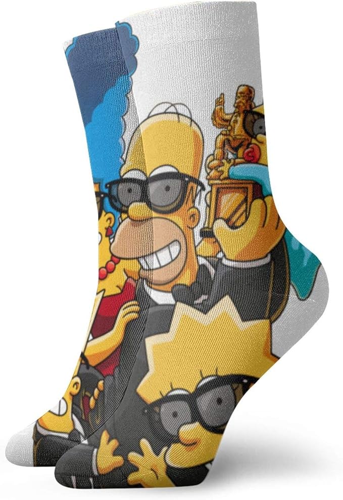 The Simpsons Socks Men's Cushion Comfort sock Sport Athletic Running Crew Socks Elastic Novelty