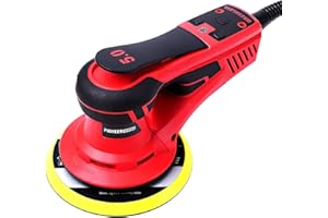 Electric Random Orbital Sander,PioneerWorks Brushless Motor,Powerful 350W & Low Vibration Palm Sander,10000 RPM Variable Speed,6-Inch For Woodworking, Polishing,Carpentry