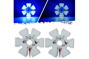 Partsam 2Pcs Ultra-Thin Hex Style Dual Function Interior 54 LED Air Breather Light 4.8" Decorative Air Cleaner Lamp for Peter