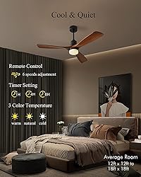 Chriari Ceiling Fans with Lights, 60" Wood Ceiling