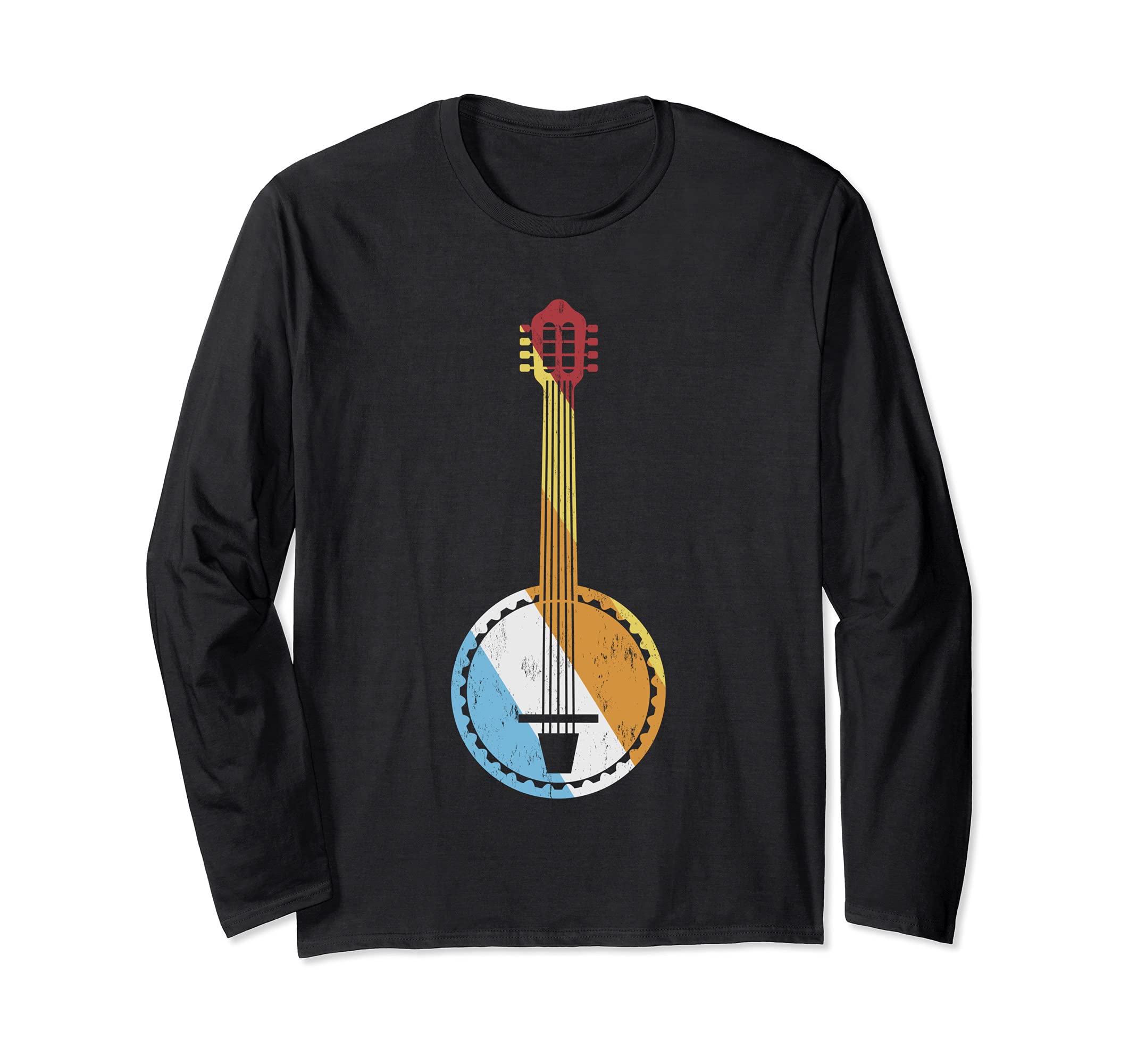 Vintage Banjo Music Lover Banjo Guitar Long Sleeve T-Shirt