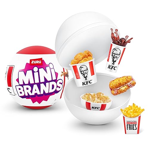 Mini Brands KFC® Series 1 Mystery Capsule by ZURU Real Miniature KFC® Brand Collectible Toy, Capsules of 5 Mystery Miniature KFC® for Girls, Teens, Adults and Collectors