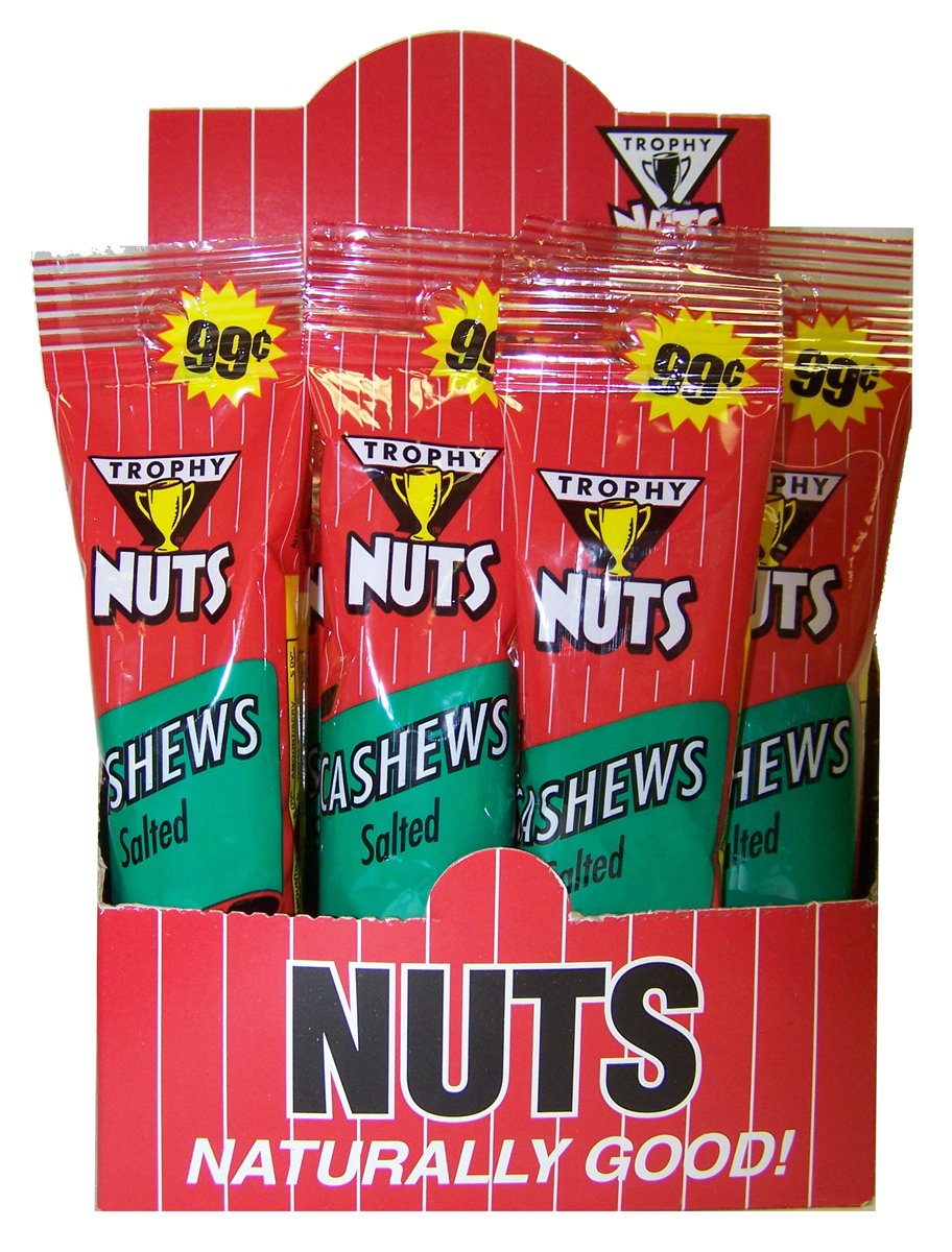 Trophy Nut Salted Cashews, 1.5Ounce Tubes (Pack of 72
