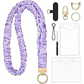 Uniclife Scrunchie Lanyard for Id Badges, Retractable Teacher Lanyards Stretchy Scrunchie Lanyard with Id Holder for Women