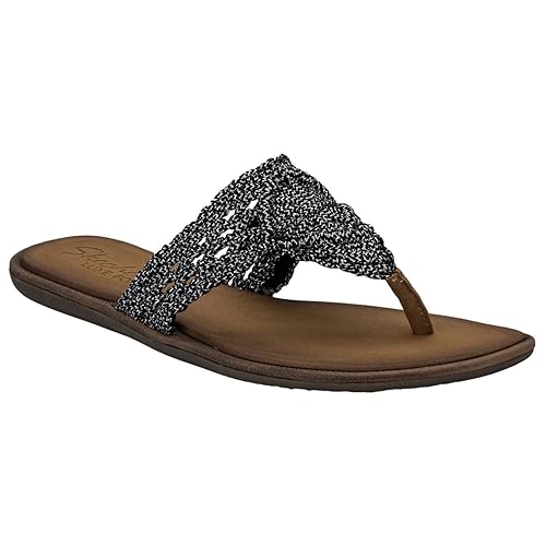 skechers silver flip flops