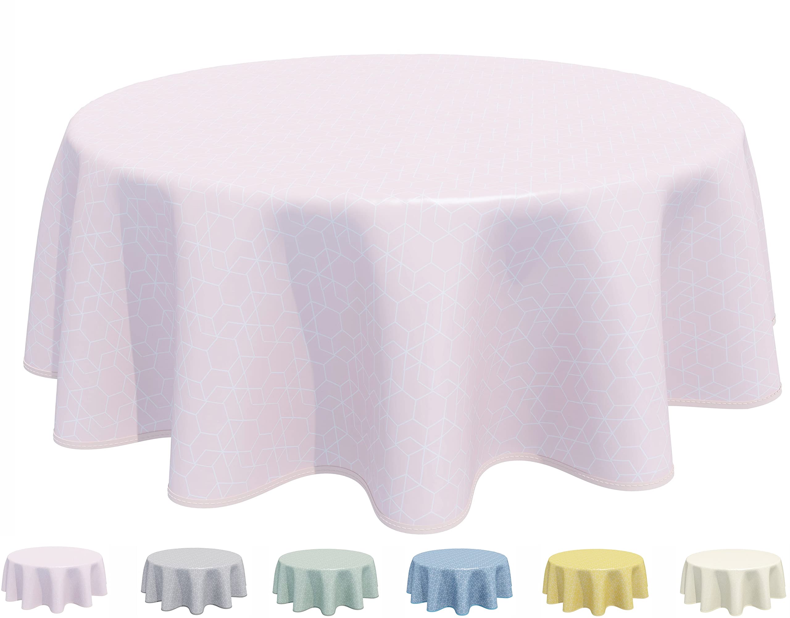 Home Direct Round Oilcloth PVC Wipe Clean Tablecloth 160cm 62" Pink
