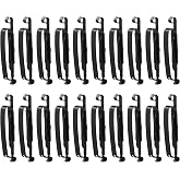 Yuxung 20 Pcs Metal Belt Clips Strap Holder for Backpack Camping, Black | Reusable Webbing Slides for Gear, Quick Attach Bottles or Bags, Metal Hook Design, Fits Belts and Straps, Outdoor Use