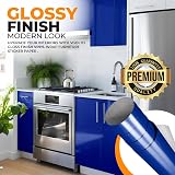vgoltd Gloss Self-Adhesive Vinyl Wrap 60x200 cm Blue Kitchen Countertop view 6