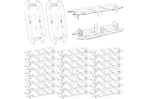 CosCosX 24 PCS Plastic Drain Shelf for 1/9 Size Food Pan Clear Plastic Grate Acrylic Food Drain Trays Plastic Drain Pan Clear Drain Trays for Food Fruit Vegetables Teapot Dish Kitchen Restaurant Hotel