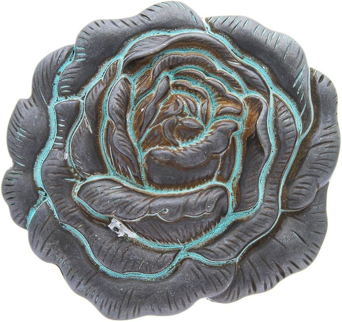 3-d Engraved Rose Belt Buckle Made for 1.5" Wide Straps (Antique Silver): Clothing