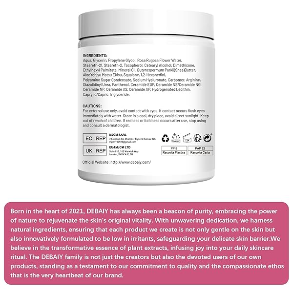 DEBAIY DAMASCUS ROSE VITAMIN E HYDRATION CREAM – GENTLE MOISTURIZER FOR FACE AND BODY AND HAND (19FL.OZ)
