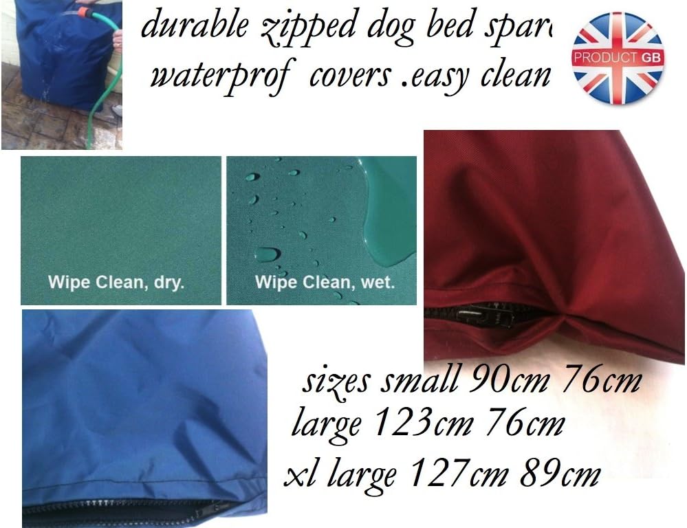 blue durable Extra Large 48"x30" Waterproof Pet Dog Bed (Cover only) - Blue - Made in the UK