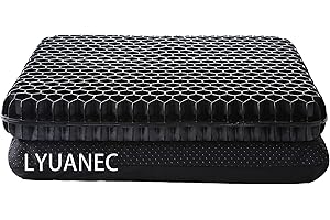 LYUANEC Gel Seat Cushion for Long Sitting, (2.4 Inch Extra Thick) Gel Cushion for Pressure Relief, Soft＆Breathable Car Seat Cushion, Egg Crate Cushion for Chair, None Pressure Point Chair Cushion for Hip Pain