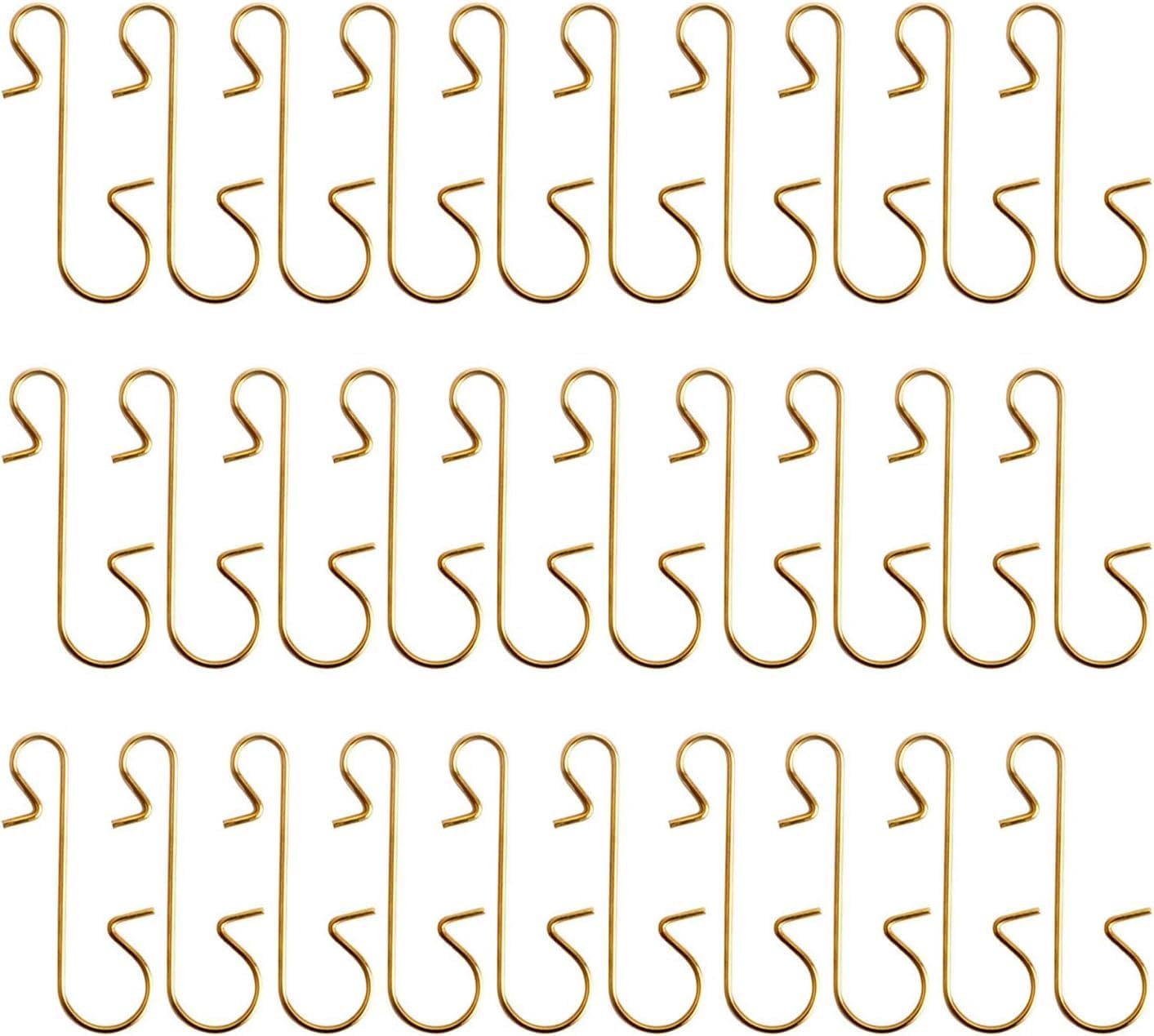 Ornament Hooks - JANEMO 50Pcs Ornament Hooks,1.2 Inch Christmas Hooks for Ornament,Use for Christmas Party Decoration Hanging,Golden