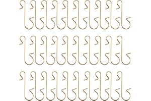 JANEMO 50Pcs Ornament Hooks,1.2 Inch Christmas Hooks for Ornament,Use for Christmas Party Decoration Hanging,Golden (Golden)