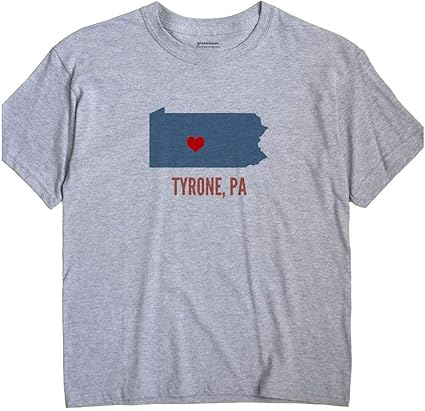 Amazon.com: GreatCitees Tyrone Pennsylvania T-Shirt Heart: Clothing