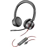 Poly Blackwire 8225 Premium Wired Headset (Plantronics) &ndash; Active Noise Canceling &ndash; Hi-fi Stereo - Connect to PC/Mac - Works w/Teams, Zoom - Amazon Exclusive