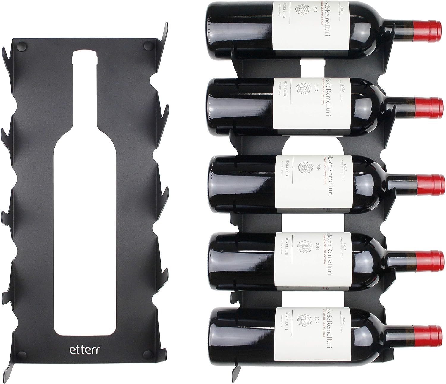 etterr Wall Steel Wine Rack for All Types of Wines, with Wall Anchors and Embellishers. (White)