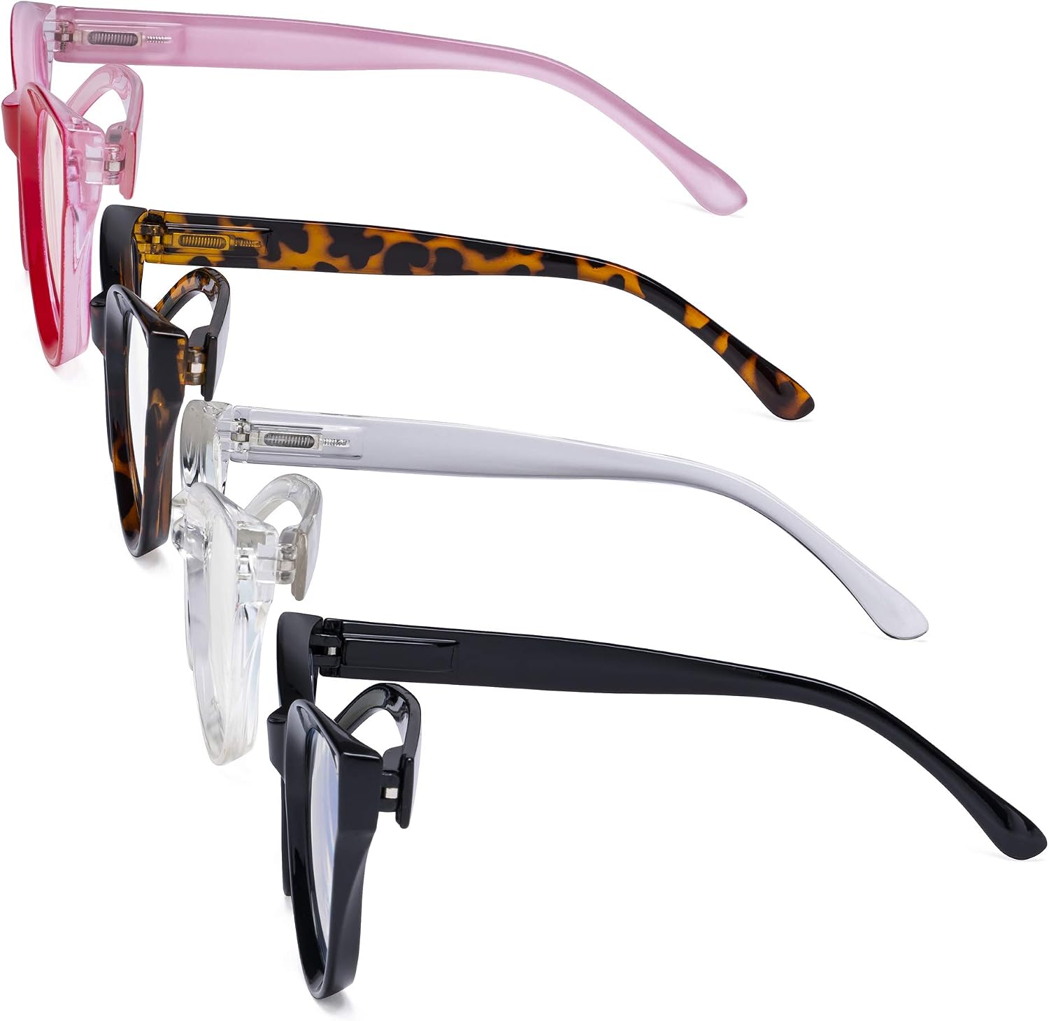 Eyekepper 4-pack Cateye Design Reading Glasses Oversized Readers for Women Reading +1.00, 4 works Mix - Image 4