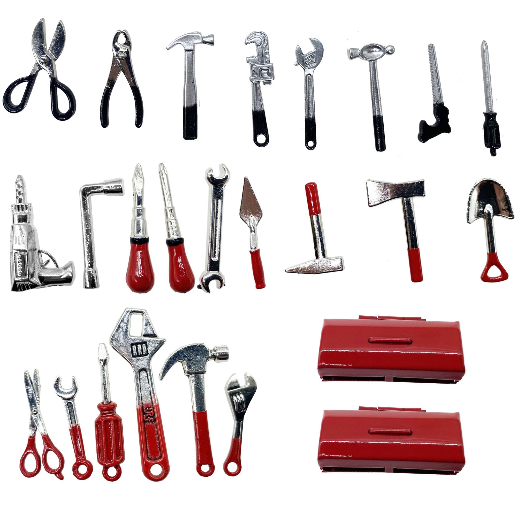 Cayway 25 PCS Miniature Garden Tools Mini Garden Tools, Miniature Scene Model Work Tools for DIY Miniature Fairy House Garden Tools