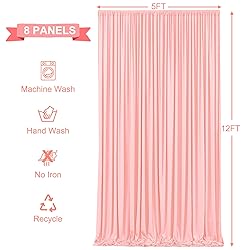 8 Panels Blush Pink Backdrop Curtains for Wedding