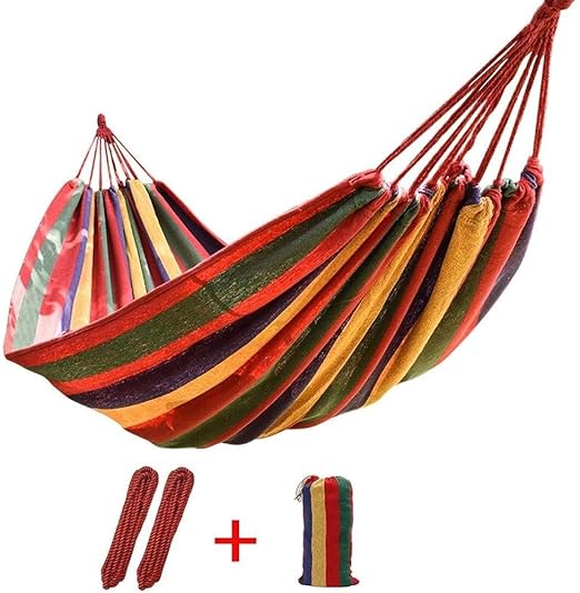 Jardín Hamaca portátil de Rayas Lienzo hamacas Hamaca portátil Que