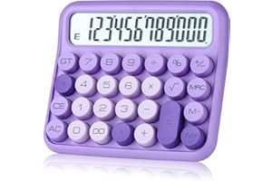 HOLOTIOEE Mechanical Switch Calculator, 12 Digits, Large LCD Display, Pink Calculator Big Buttons, Mechanical Calculator, Calculators Desktop Calculator, Cute Calculator,for Everyday Life and Basic Office Work