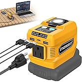 Kzreect 220W Portable Power Inverter (Tool Only) Compatible with Dewalt 18V/20V Battery, Converts DC 20V to AC 110V with AC Outlet, USB-C, 2 USB-A & 400 Lumen LED – Outdoor, Camping & Emergency Use