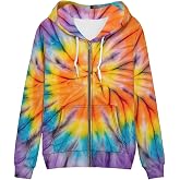 Biyejit Women's Novelty Print Zip Up Hoodies Long Sleeve Hooded Sweatshirt Jacket with Pocket