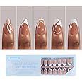 Dsixnails 150pcs Coffin Press on Nails for Women - 5 Styles Short Swirl French Tip, No Need to File, Pre-French Acrylic Gel Tips, Fake Nail Extension for DIY