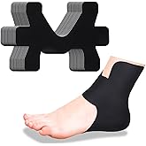 Anglechic 16 Pcs Precut Kinesiology Tape for Ankle Cotton Breathable Elastic Athletic Tape Pain Relief Minimize Ankle Sprain Provides Support and Stability for Ligament and Muscle Marathon Use(Black)
