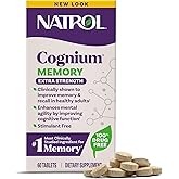 Natrol Cognium Memory Extra Strength, Brain Memory Supplements, 60 Tablets | Brain Health Supplements for Adults, Enhances Mental Agility in Healthy Adults, Stimulant-Free, 30 Day Supply
