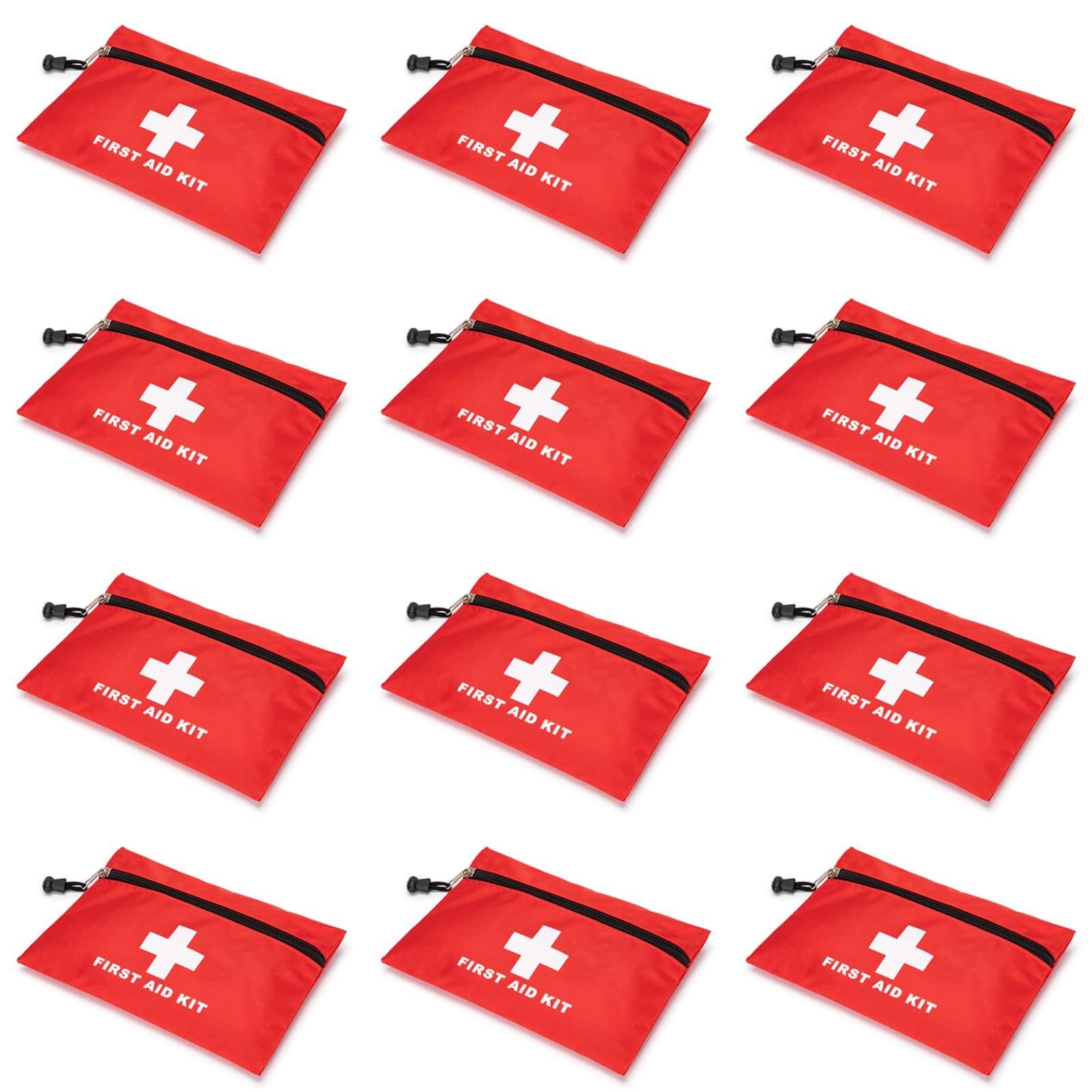 PAXLAMB First Aid Bag Empty Red First Aid Kit Empty First Aid Pouch Small Mini for Emergency Hiking Backpacking Outdoors Camping Travel Car Cycling (12)