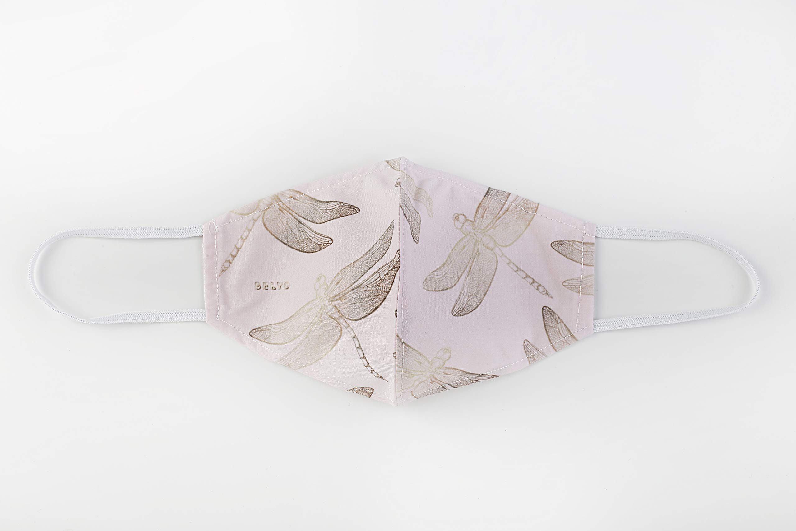 Youth Hygienic Reusable Mask UNE 0065 Pink with Libelulas