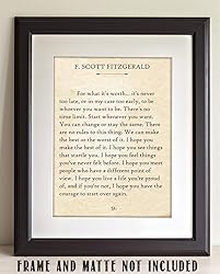 F. Scott Fitzgerald Quotes Wall Art-For What It's