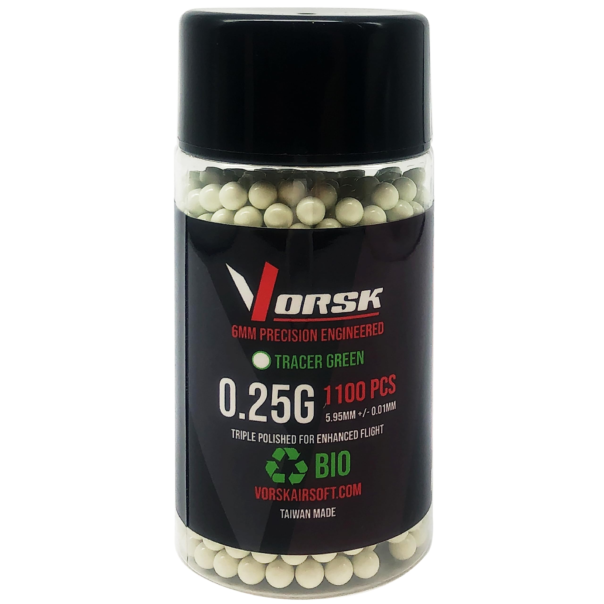 VORSK Tracer BBs - 0.25g - Green - Biodegradable, 1100R