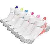 J.WMEET Womens Ankle Socks Athletic Cushioned Breathable Performance Sport Tab Cotton Quarter Women's Running Socks 6 Pack