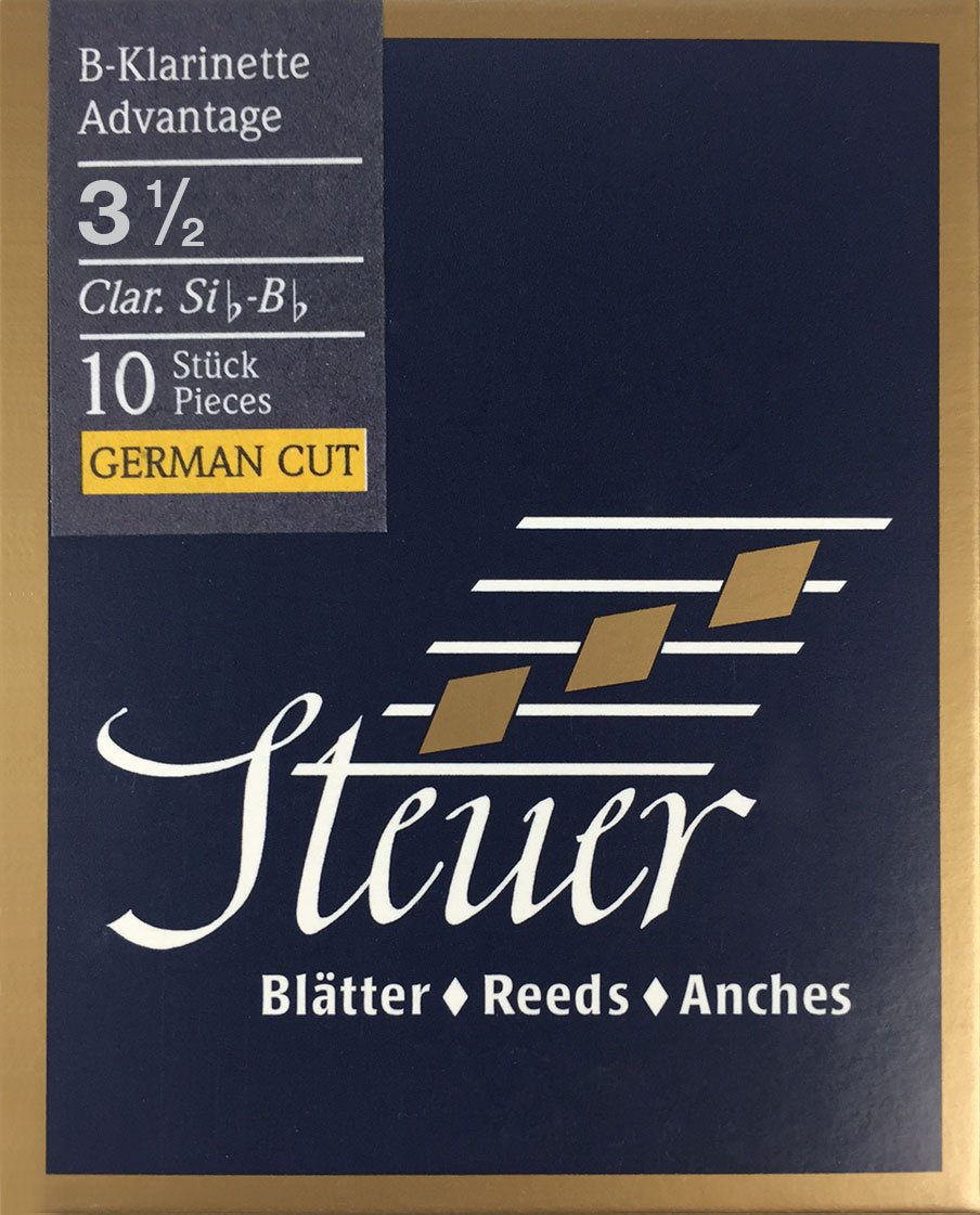Steuer reed BB clarinet Blue Line Advantage German cut pack of 10 size 3 1/2 — image 1