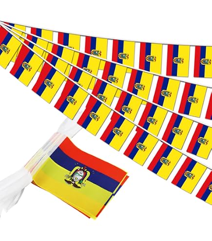 Ecuador Mini-Flaggen – 20 Stück, 12,7 X 20,3 Cm, Mit Holzstab | Patriotische Dekoration Für Paraden, Partys & Events