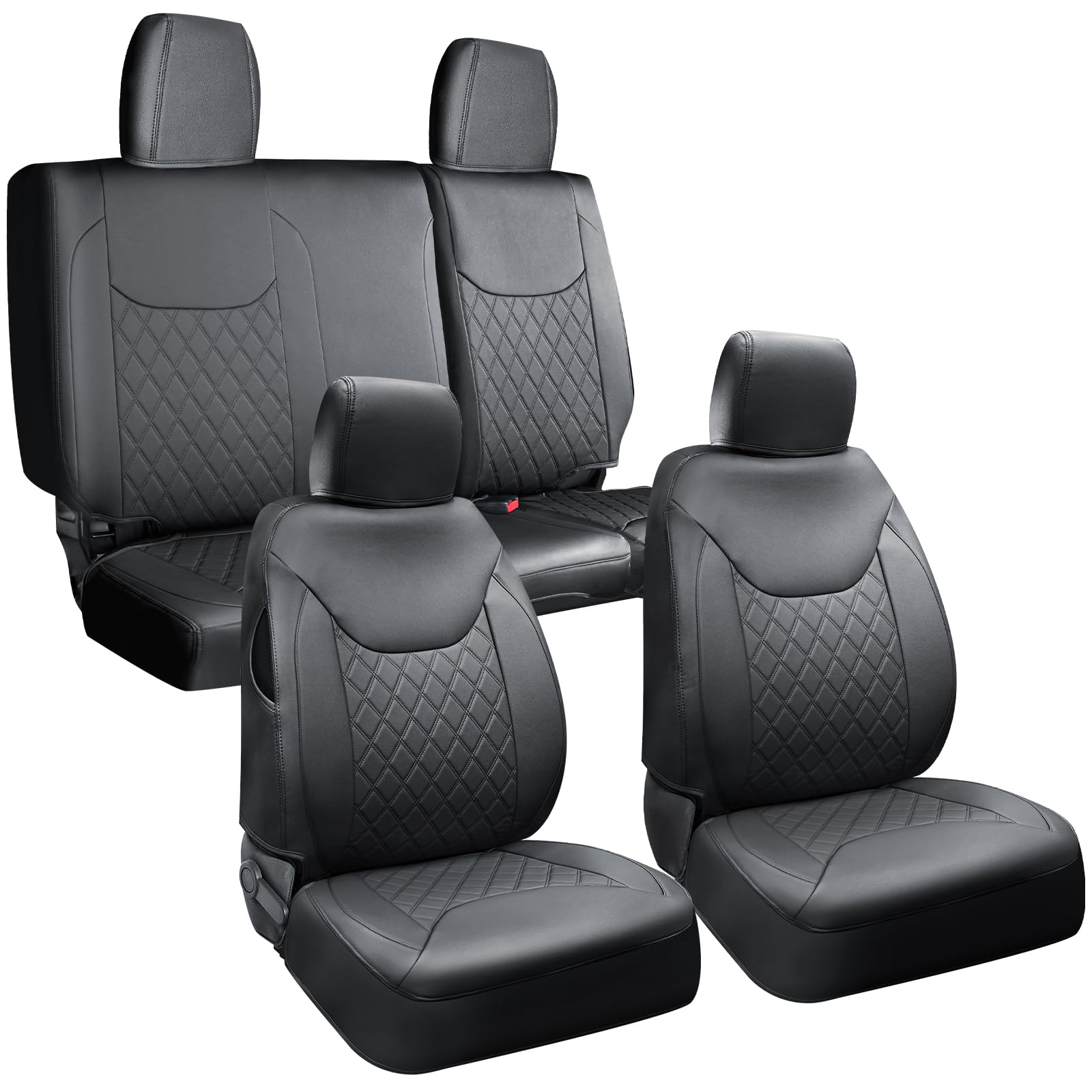 Photo 1 of NEOGO Jeep Seat Covers Wrangler 4 Door Leather Front & Rear Seat Cover Set for Jeep Wrangler 2013-2017 Customized for Jeep 4-Door, Water Proof Sport,Unlimited Sport Rubicon,Unlimited Rubicon Sahara