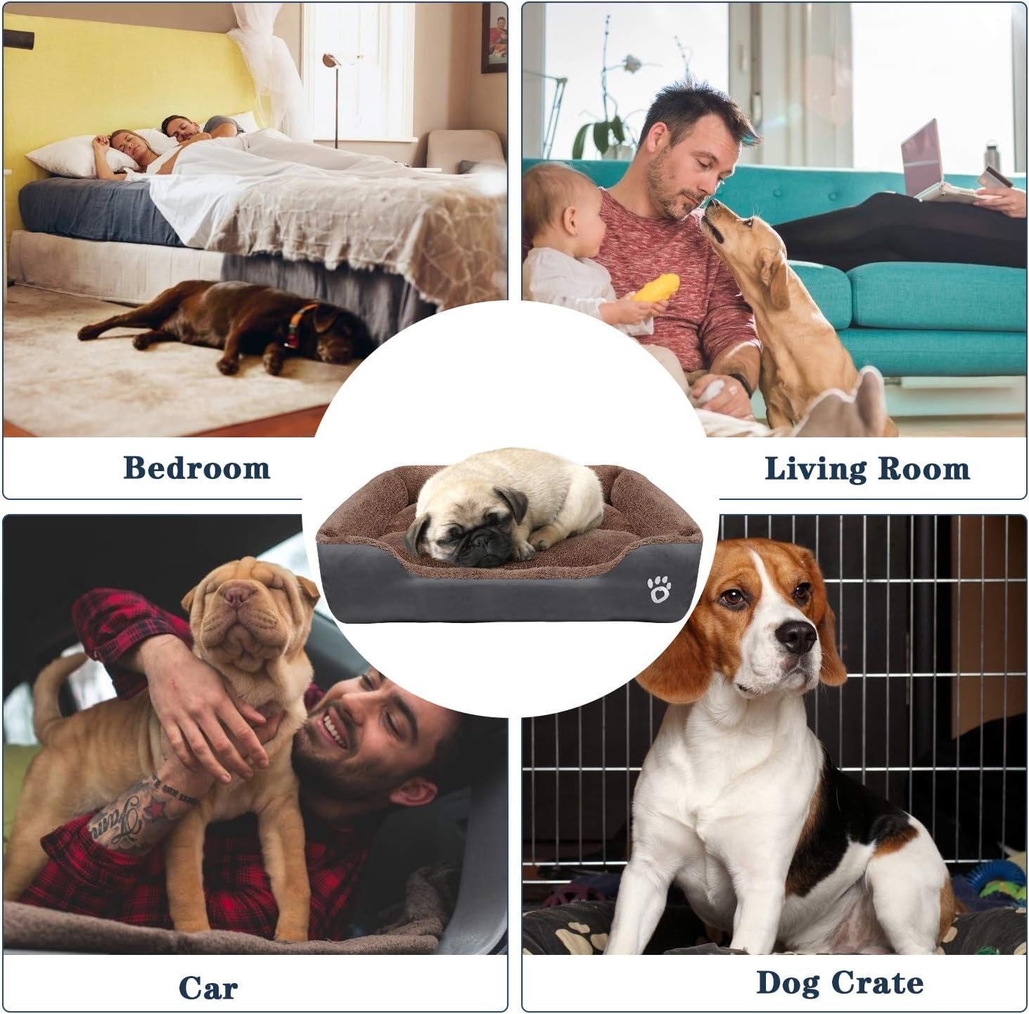 FAREYY Dog Beds for Medium/Large Dogs, Soft Blaster Dog Bed Washable Removable Cover, Dog Sofa Couch Pet Bed with Nonslip Bottom : Pet Supplies