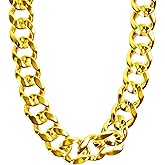 QVYQVY 1PCS 35" Men's Big Gold Chain Necklace,Chunky Fake Gold Chain Costume Accessories,Hip Hop Rapper Jewelry 80s 90s Punk Style Halloween Party