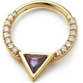 BodyBonita 16G Shell Septum Rings - 316L Surgical Steel Nose Rings Hoops Clicker CZ Septum Jewelry Nose Piercings Helix Tragus Rook Daith Earrings for Women Men Silver/Gold 8/10mm